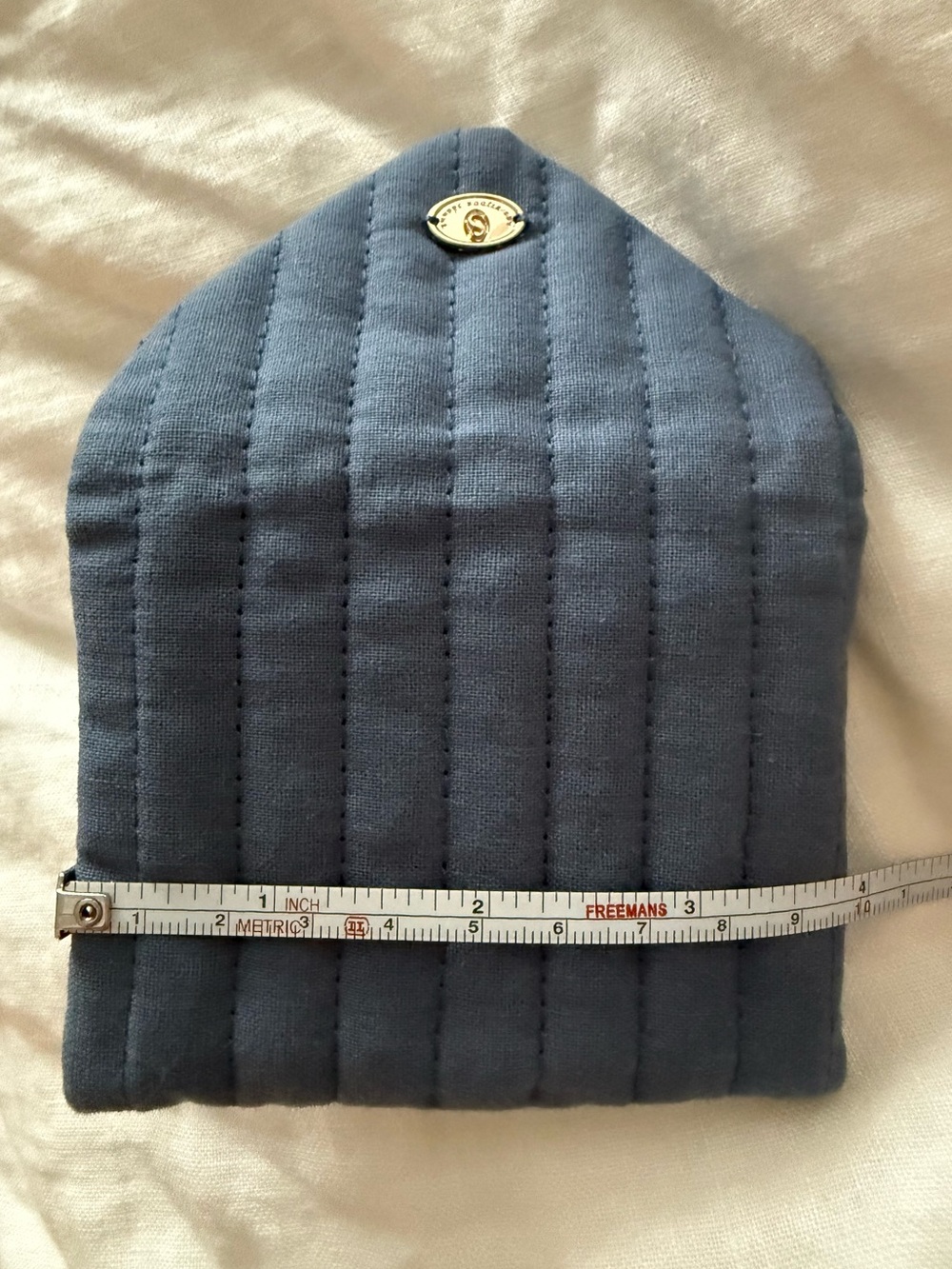 NWOT SEZANE Quilted Coin Purse / Travel Jewelry Pouch: Slate Blue, Gold Snap 💌 - Picture 5 of 8